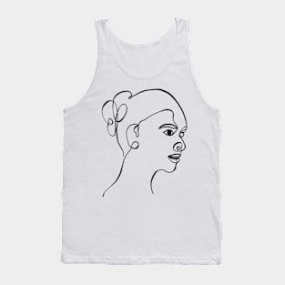 Women face one line art Tank Top